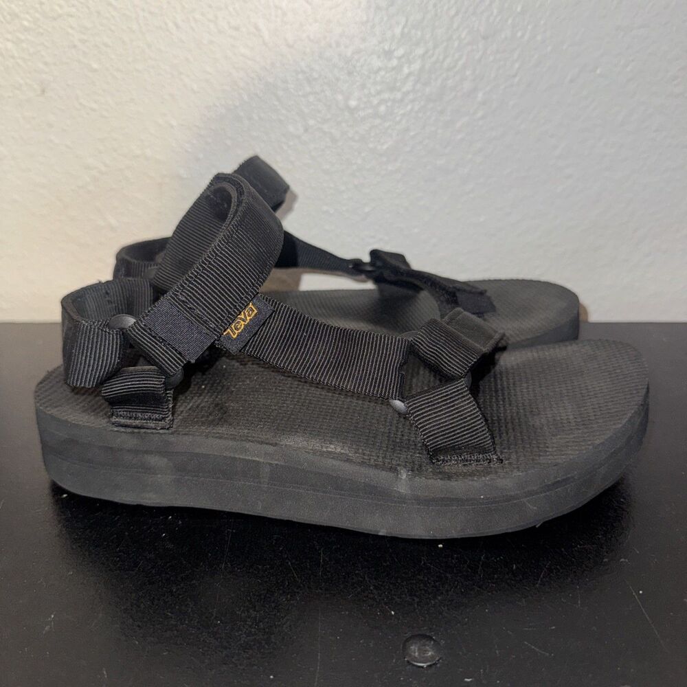 Teva Sandals Womens 6 Midform Universal Sporty Slingback Flats 1090969 Black